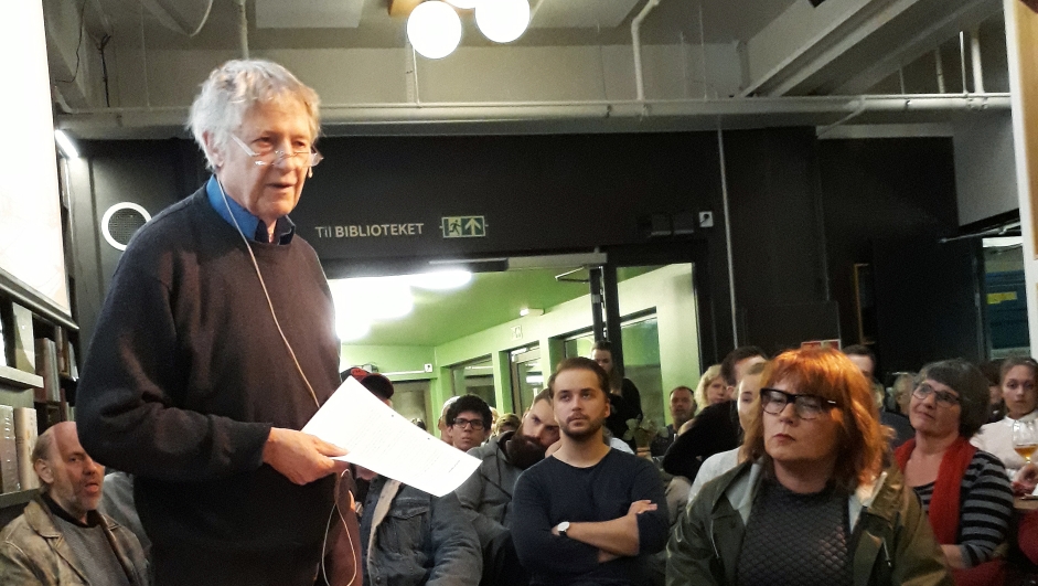 Dag Seierstad innleder på EØS-møtet i Trondheim 18. oktober 2017.