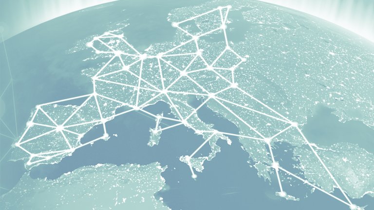 Bilde av Europa med strømlinjer tegnet inn.