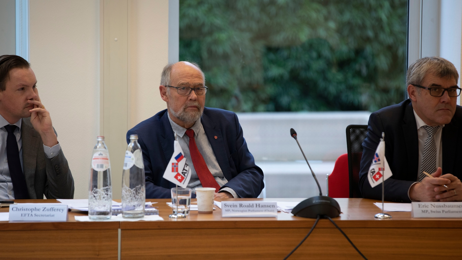 Svein Roald Hansen er leder for EFTAs parlamentarikerdelegasjon. Her fra møte februar februar 2020. Foto: EFTA-sekretariatet.