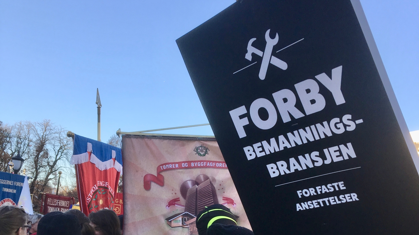 Streik for forbud av bemanningsbransjen i november 2017.