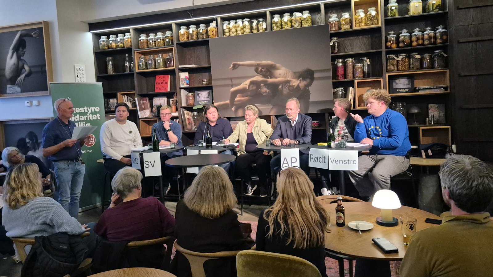 Debatt om EU/EØS på Litteraturhuset i Trondheim 20. august 2025. (Foto: Morten Harper/Nei til EU.)