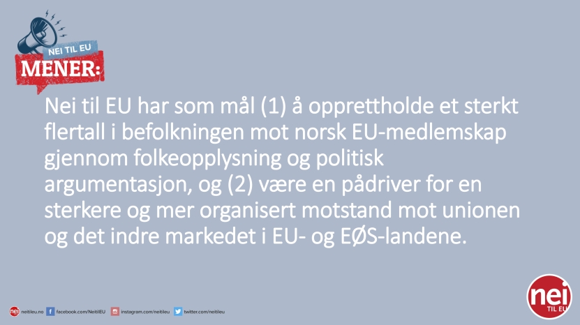 Nei til EUs skolering 2019: Politiske hovedsaker