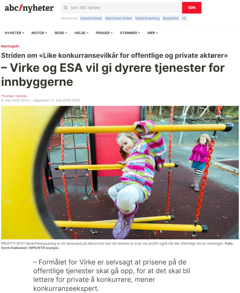 Skjermbilde fra ABC Nyheter 09.05.2018