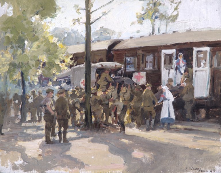 Militær mobilitet anno 1918. Maleri fra Imperial War Museum.