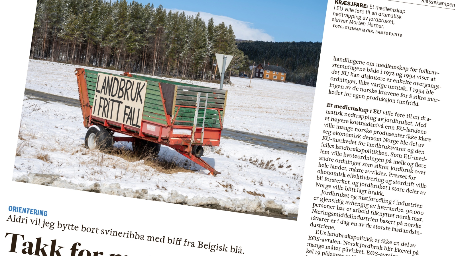 Faksimile fra spalten "Orientering" i Klassekampen 04.01.25.