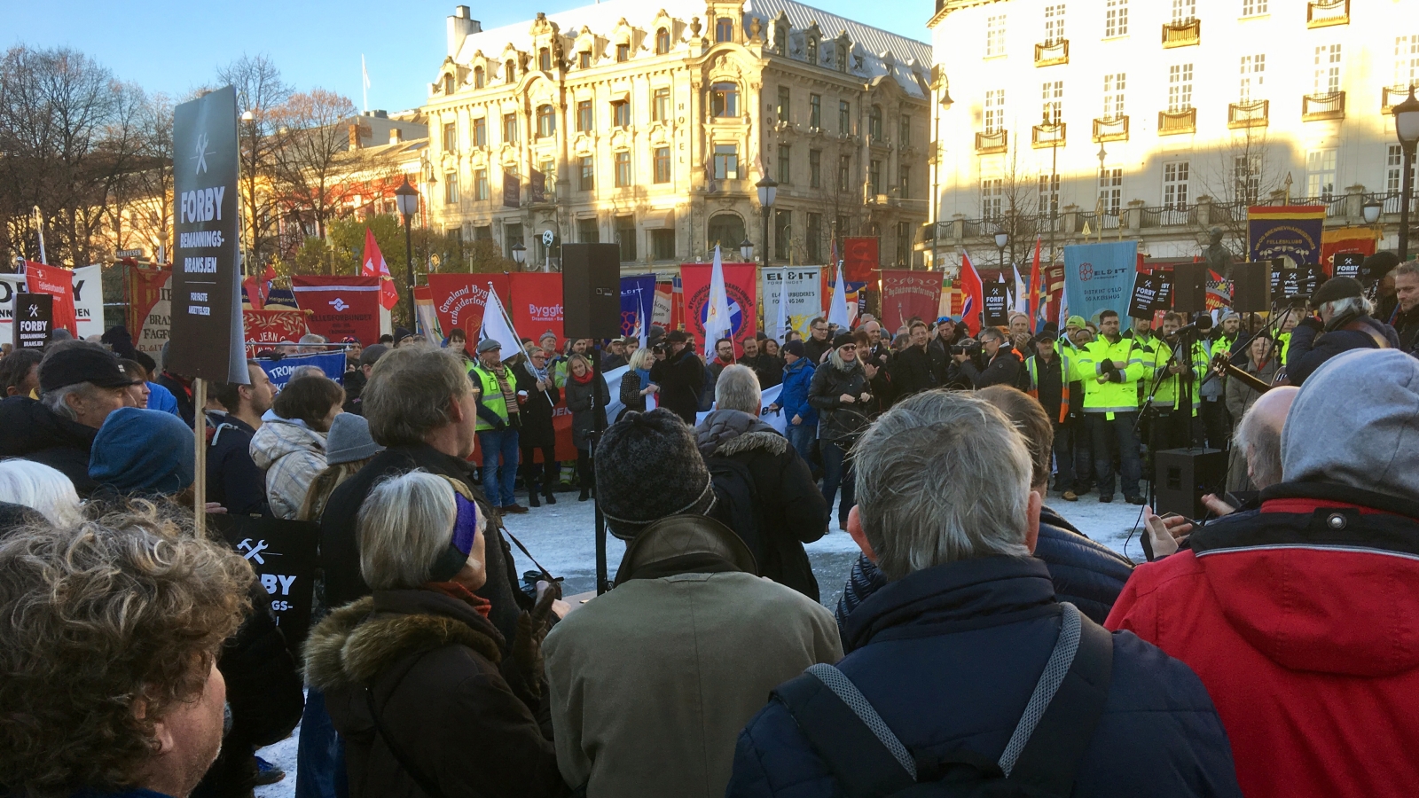 Streik mot bemanningsbransjen 15. november 2017. EØS, vikarbyrådirektivet og arbeidslivet var viktige tema.