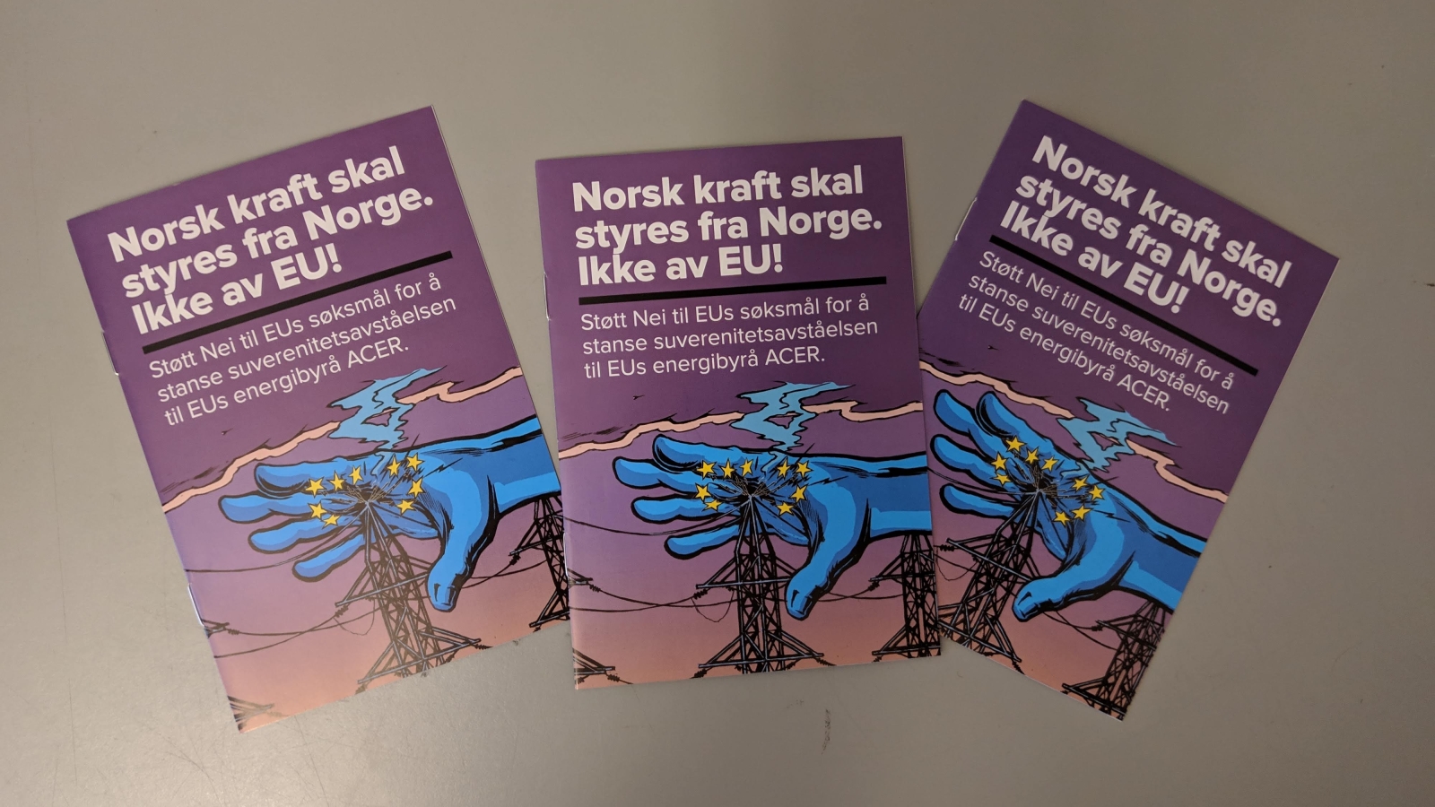 Ny folder: Norsk kraft skal styres fra Norge. Ikke av EU